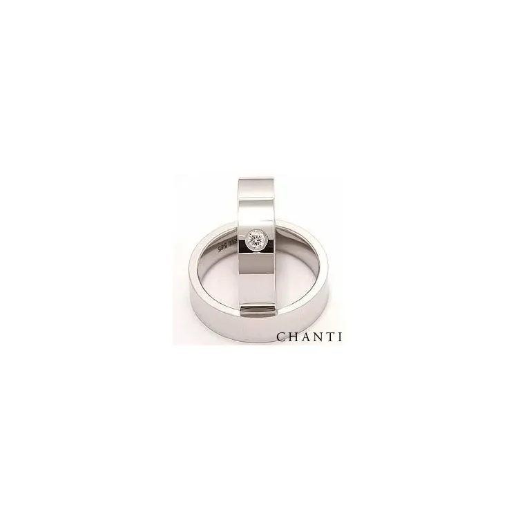 leveät vihkisormusta 14 karaatin valkokultaa 0,10 ct - setit