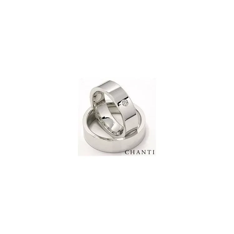 Vihkisormusta 14 karaatin valkokultaa 0,05 ct - setit