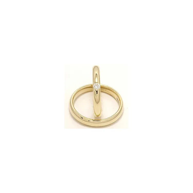 Vihkisormusta 14 karaatin kultaa 0,12 ct - setit