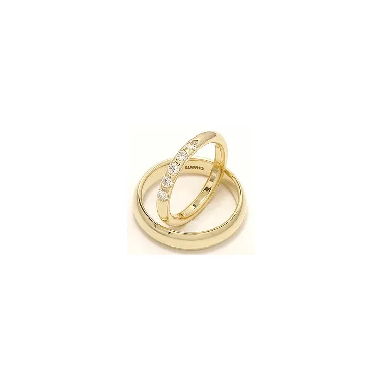 Vihkisormusta 14 karaatin kultaa 0,35 ct - setit