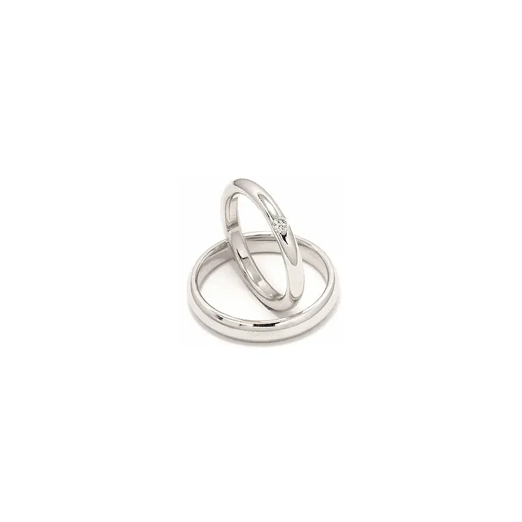 Vihkisormusta 14 karaatin valkokultaa 0,070 ct - setit