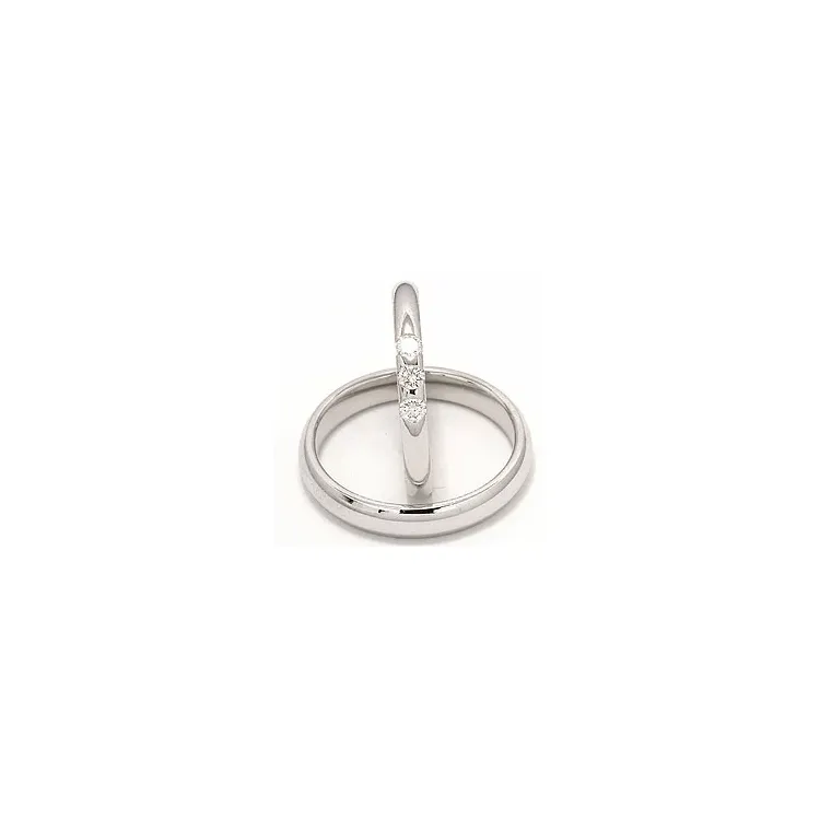 Vihkisormusta 14 karaatin valkokultaa 0,21 ct - setit