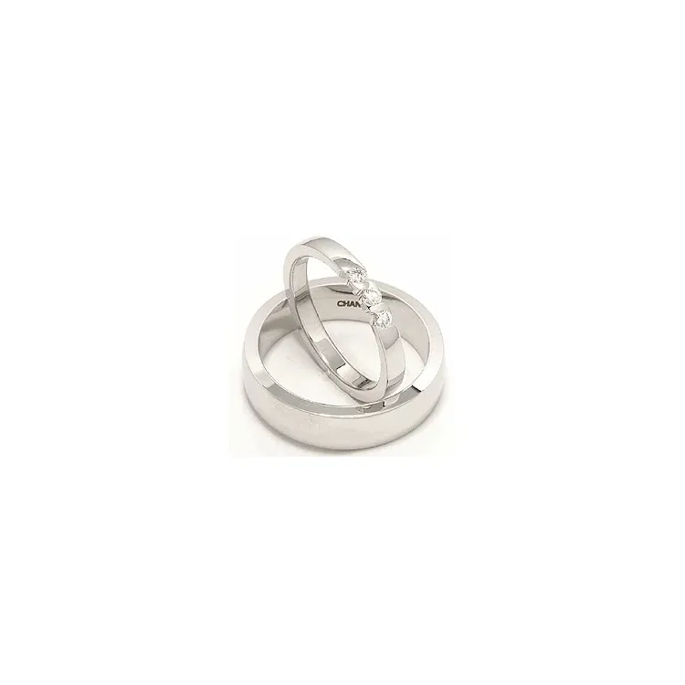 Vihkisormusta 14 karaatin valkokultaa 0,15 ct - setit