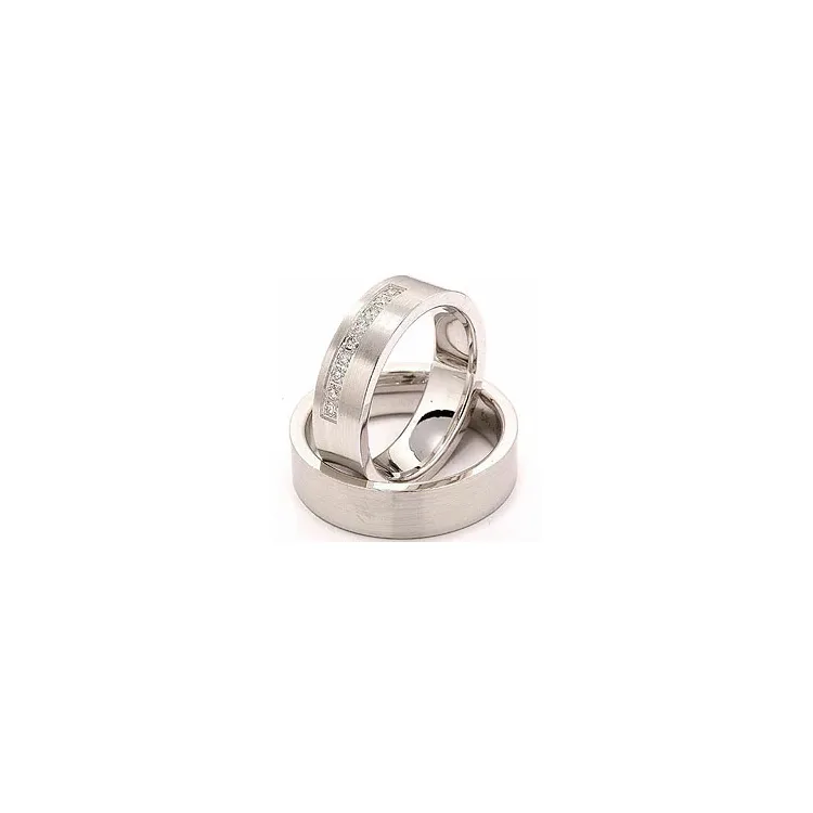 matta vihkisormusta 14 karaatin valkokultaa 9 x 0,015 ct - setit