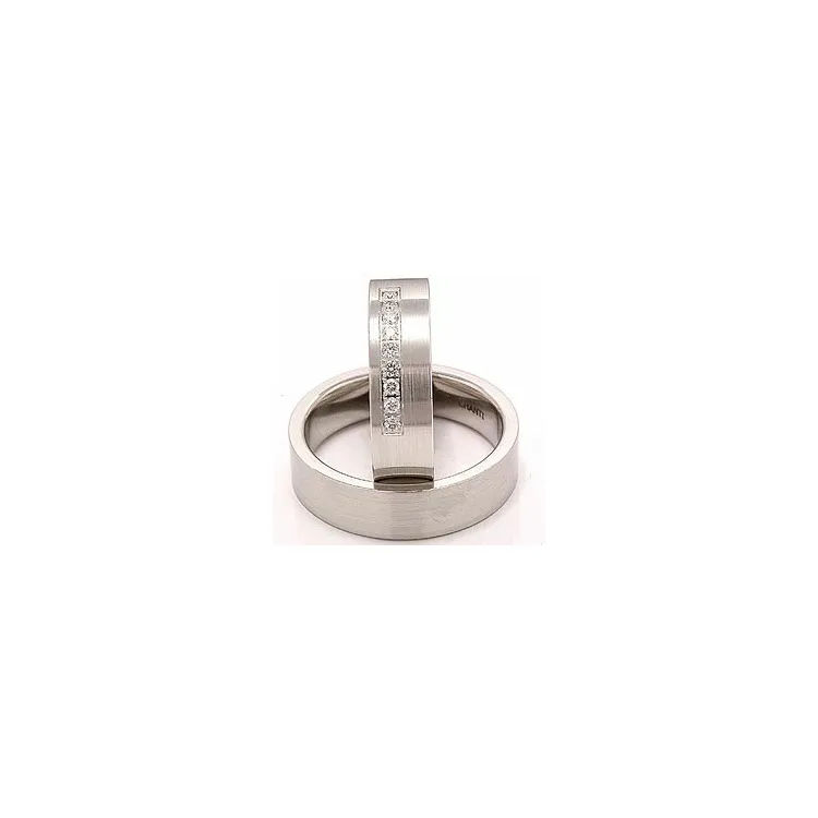 matta vihkisormusta 14 karaatin valkokultaa 9 x 0,015 ct - setit