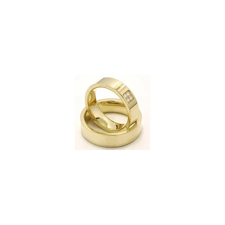 timantti vihkisormusta 14 karaatin kultaa 4 x 0,0165 ct - setit