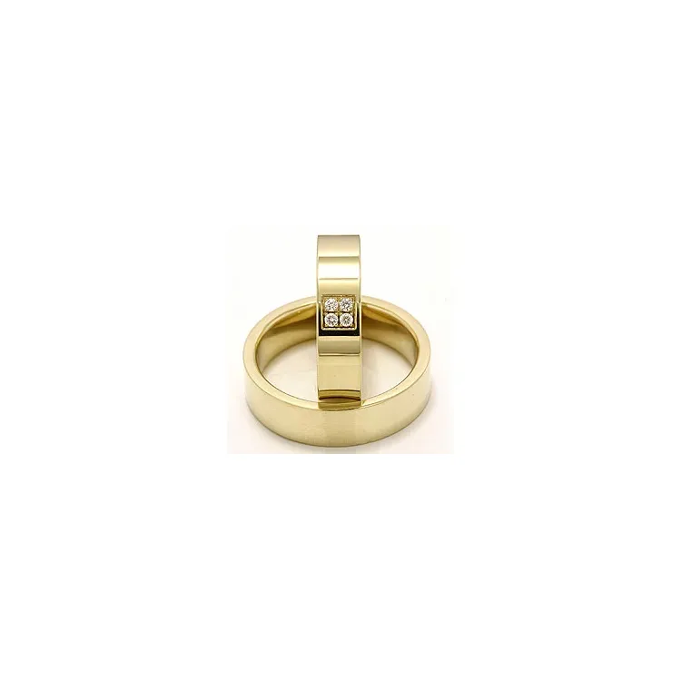 timantti vihkisormusta 14 karaatin kultaa 4 x 0,0165 ct - setit