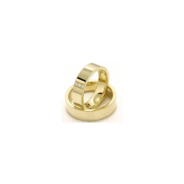 Vihkisormusta 14 karaatin kultaa 0,018 ct - setit