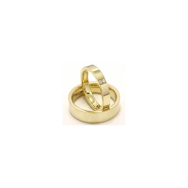 Vihkisormusta 14 karaatin kultaa 2 x 0,018 ct - setit