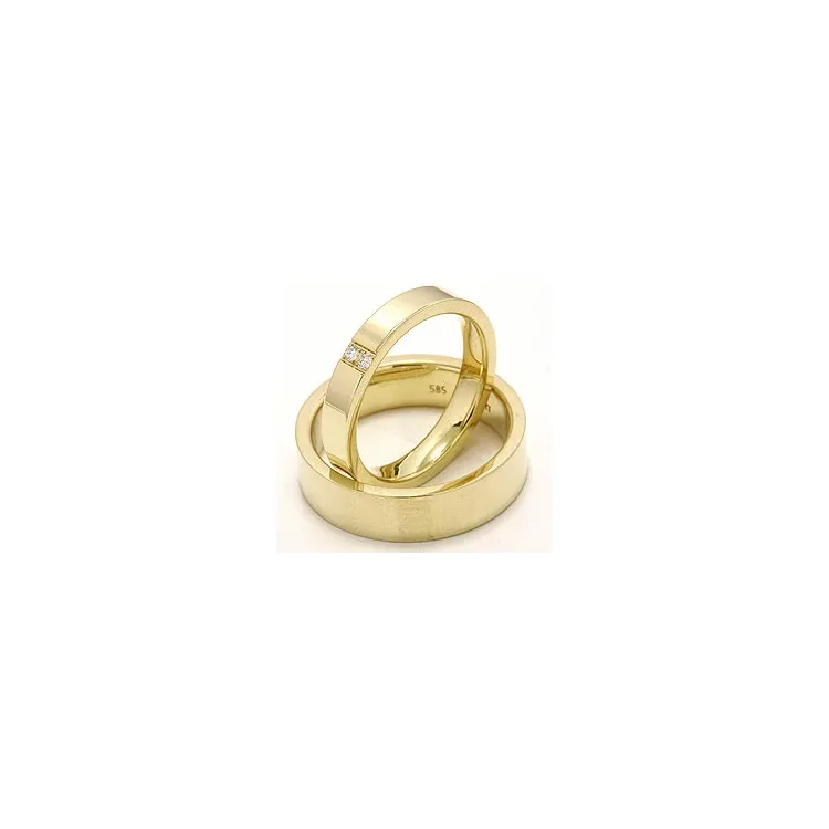 Vihkisormusta 14 karaatin kultaa 2 x 0,018 ct - setit