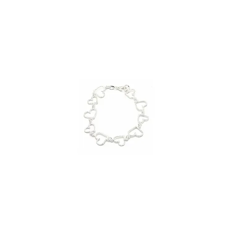 Sydän rannekoru hopeaa x 11,4 mm