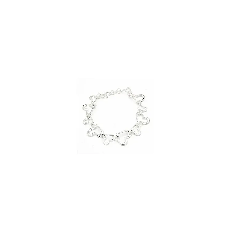 Sydän rannekoru hopeaa  x 13,7 mm