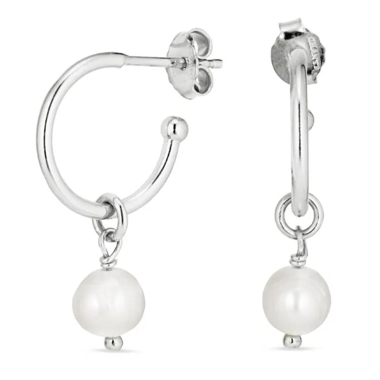 14 mm helmi rengaskorvakorut hopea