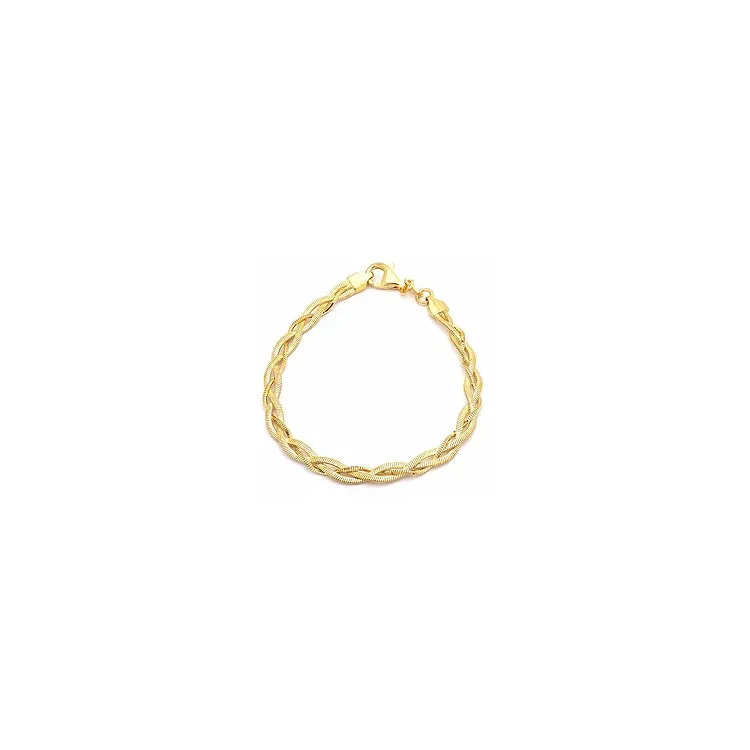 Punottu rannekoru kullattua hopeaa x 5,0 mm