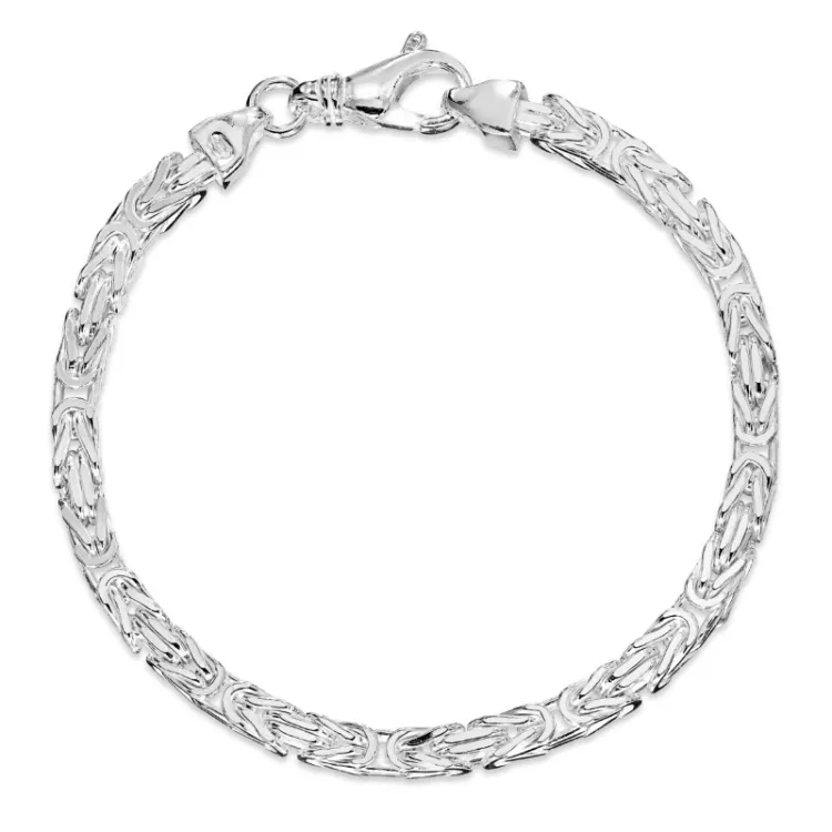 kuningas rannekoru hopeaa 17 cm x 4,0 mm