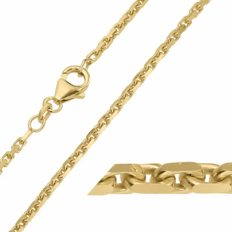 BNH Anker facet armbånd 14 karaatin kultaa 17 cm x 2,0 mm