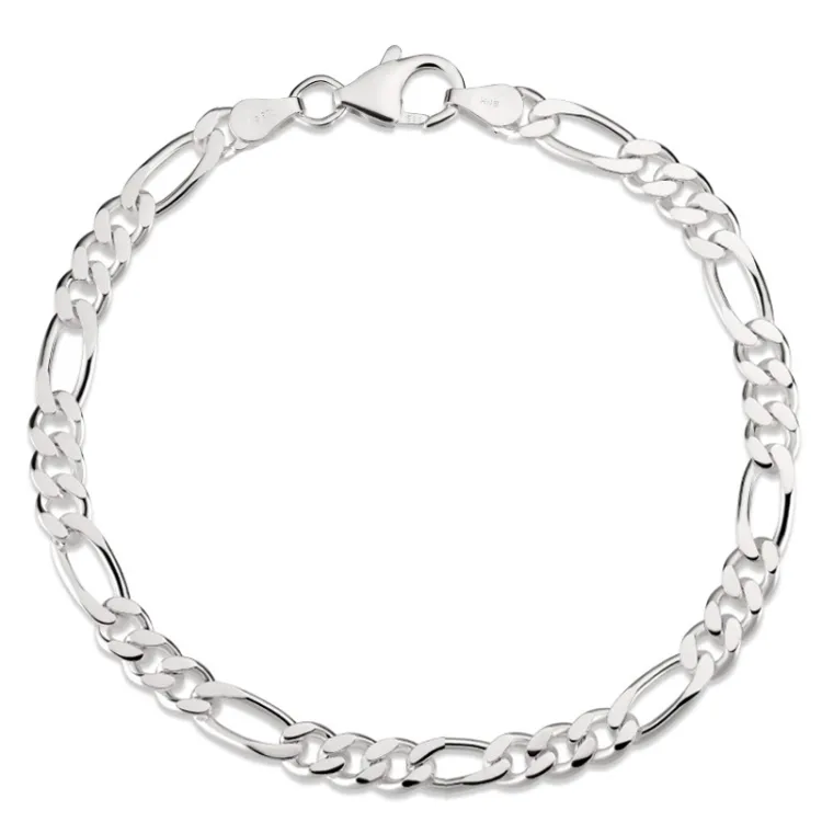 Figaro-rannekoru hopeaa 18,5 cm x 10,8 mm