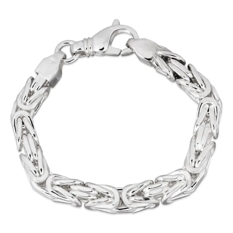 Kuningas rannekoru hopeaa 18,5 cm x 6,8 mm