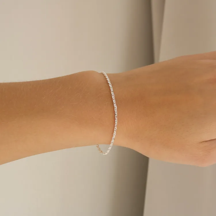 BNH Anker facet armbånd hopeaa 21 cm x 1,7 mm