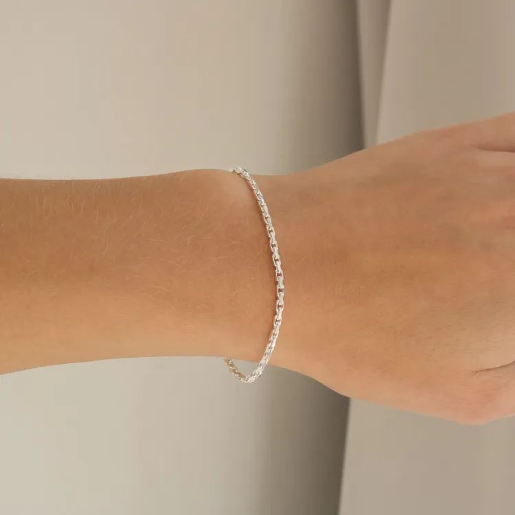 Bnh anker facet armbånd hopeaa 21 cm x 2,0 mm