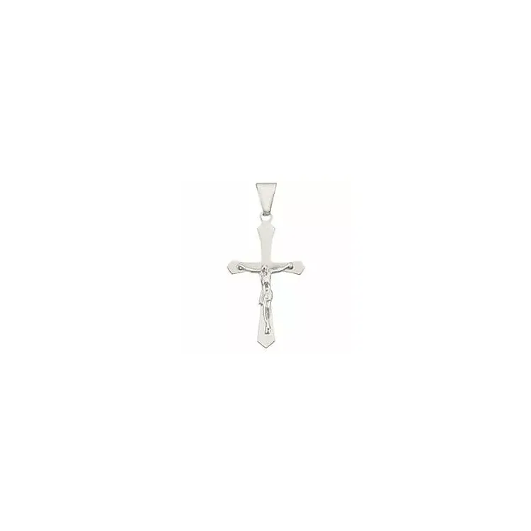 Jeesus valkokultaa BNH risti 14 karaatin valkokultaa