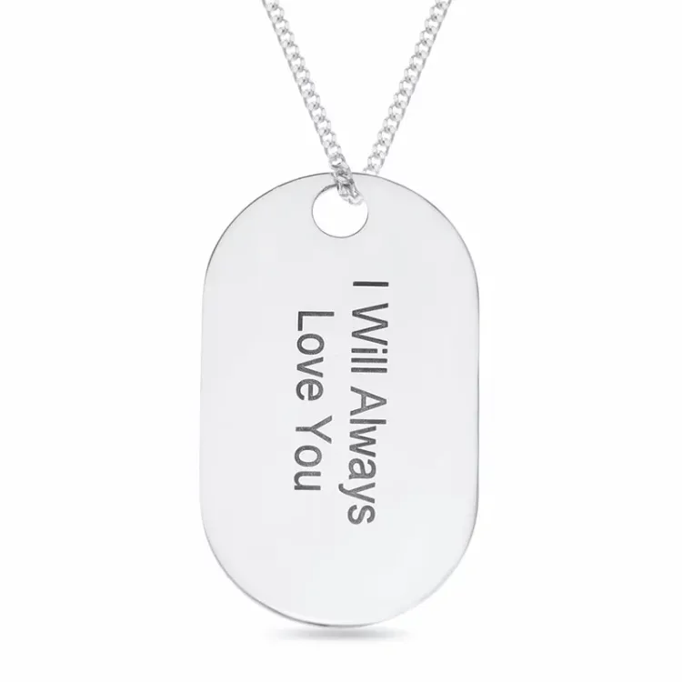 dogtag Nimikaulaketjut riipus hopea - My Letter