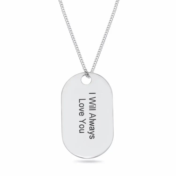 dogtag Nimikaulaketjut riipus hopea - My Letter