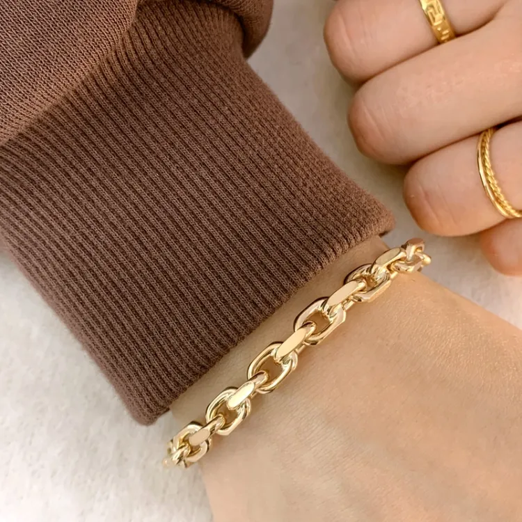 BNH Anker facet armbånd 8 karaatin kultaa 18,5 cm x 7,0 mm