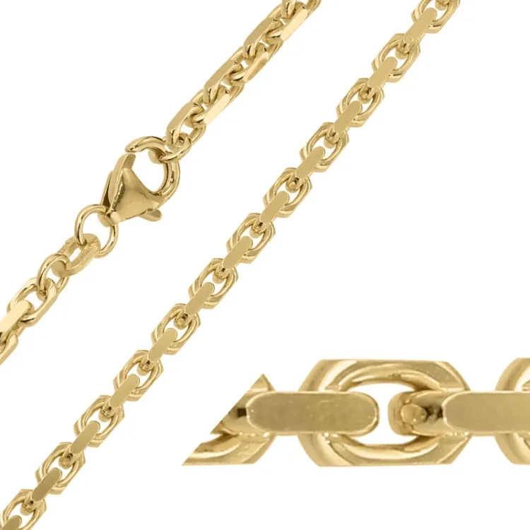 BNH Anker facet armbånd 8 karaatin kultaa 18,5 cm x 2,8 mm
