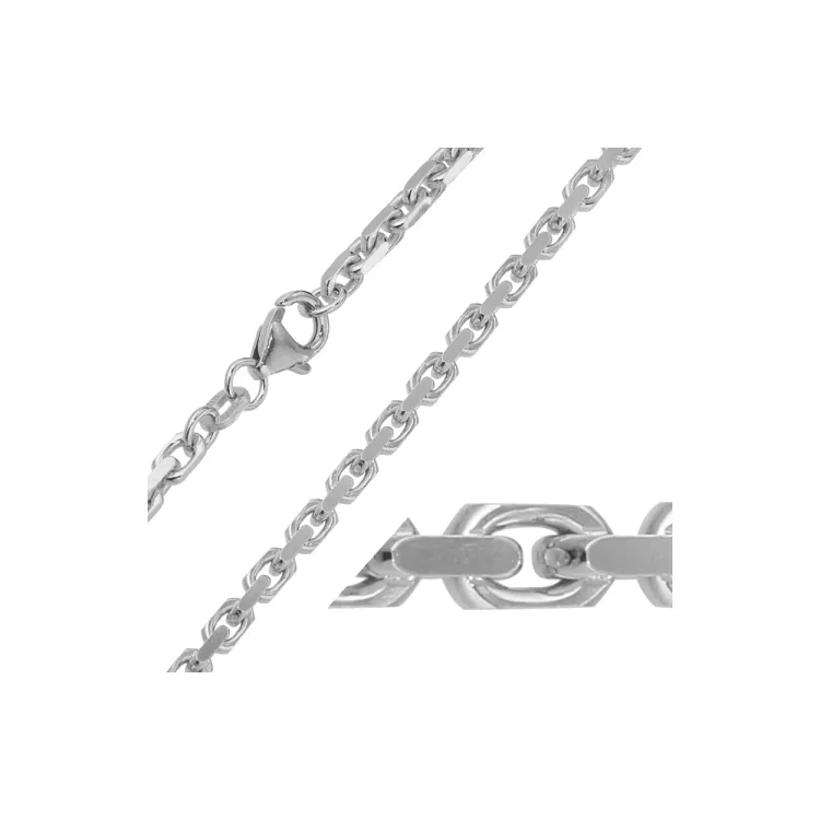 BNH Anker facet armbånd 14 karaatin valkokultaa 18,5 cm x 3,4 mm
