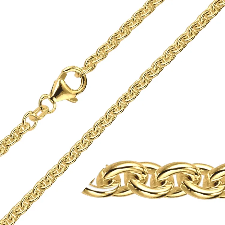 BNH Anker pyöristää rannekoru 14 karaatin kultaa 18,5 cm x 3,2 mm