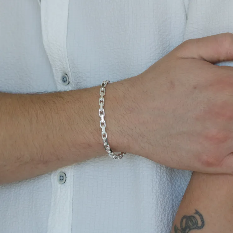 BNH Anker facet armbånd hopeaa 17 cm x 4,5 mm