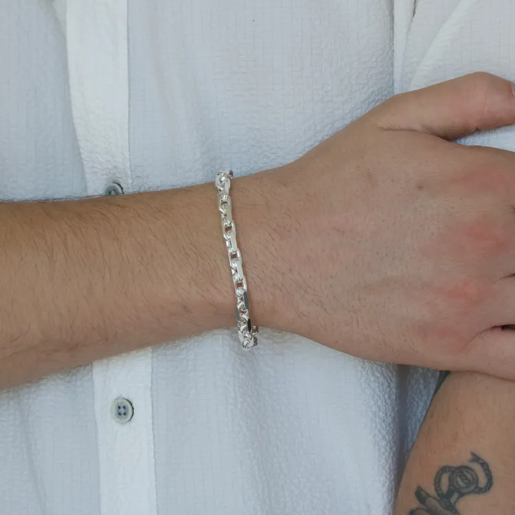 BNH Anker facet armbånd hopeaa 17 cm x 5,7 mm