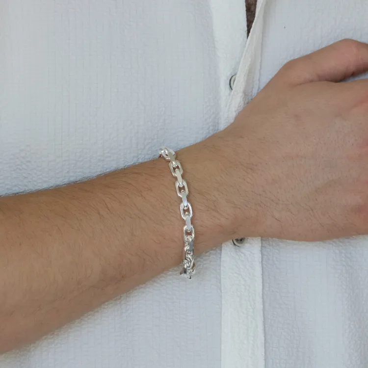 BNH Anker facet armbånd hopeaa 17 cm x 6,5 mm