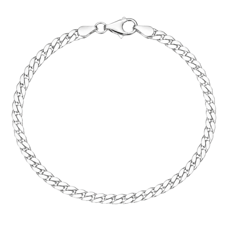 BNH panssarirannekoru hopeaa 17 cm x 4,0 mm