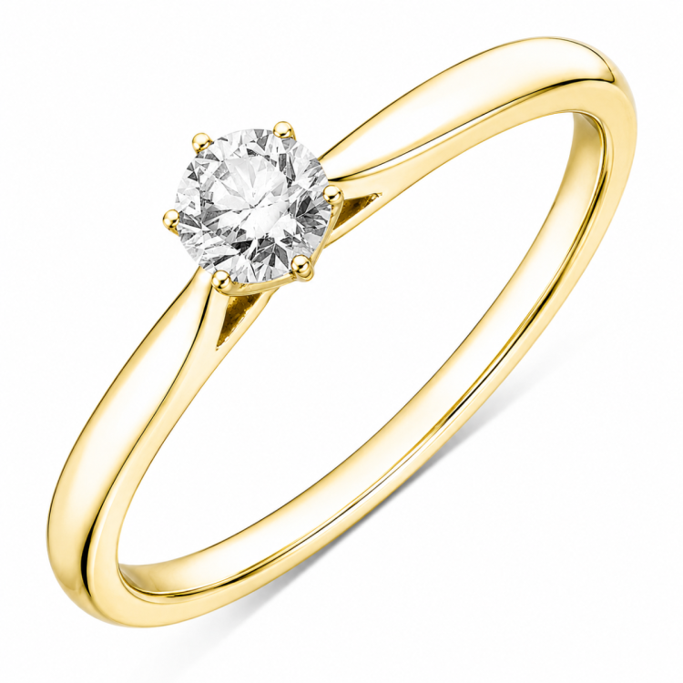 0,50 ct lab grown timantti solitaire-sormus 9 karaatin kultaa 0,50 ct