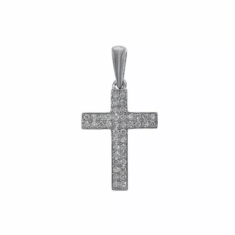Risti riipus 14 karaatti valkokultaa 0,16 ct