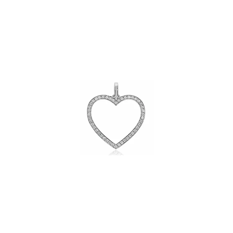 sydän timanttiriipus 14 karaatti valkokultaa 0,23 ct