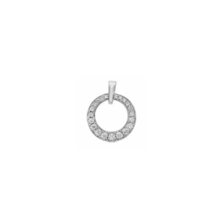 pyöreä timanttiriipus 14 karaatti valkokultaa 0,17 ct