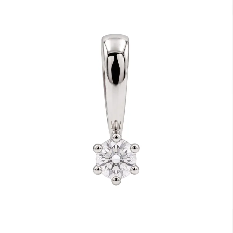 0,05 ct lab grown timantti solitaire-riipus  hopeaa