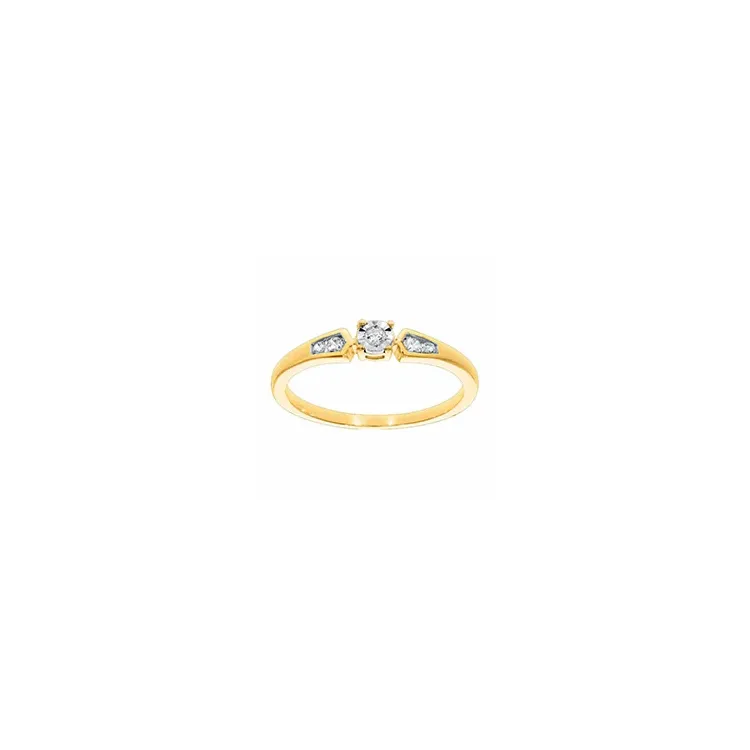 Aitoja timantti kultasormus 14 karaatin kultaa 0,12 ct