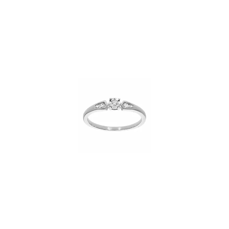 timantti sormus 14 karaatin valkokultaa 0,12 ct