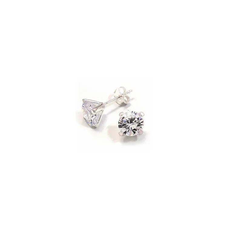 8 mm zirkoni korvarenkaat  hopeaa