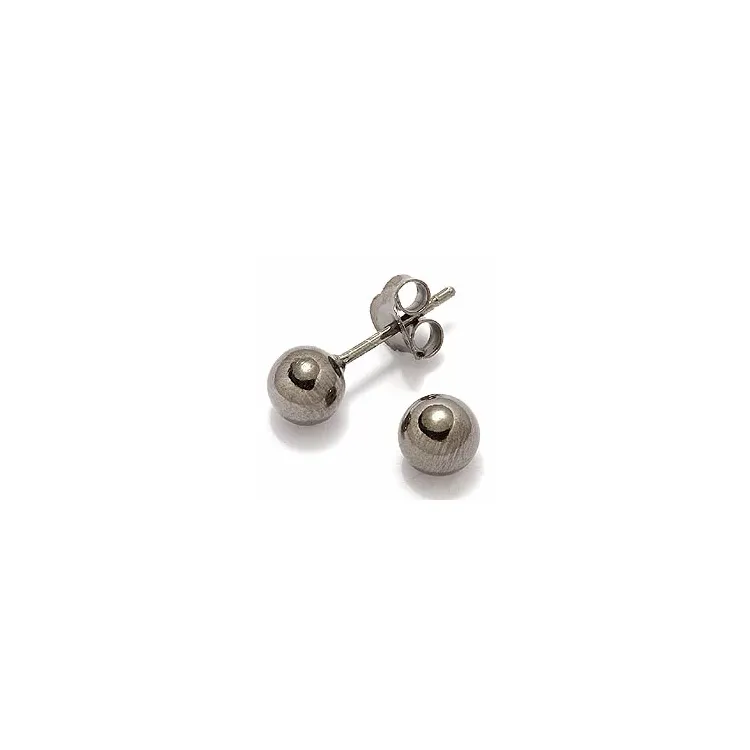 6 mm Dark Harmony nappikorvakorut musta rodinoitu hopea