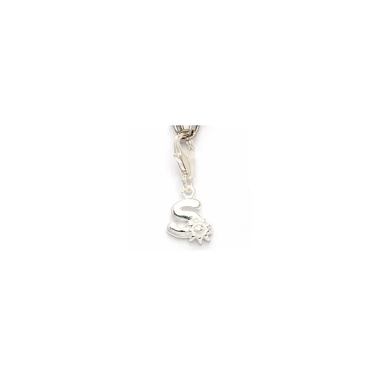 s-kirjain charm  hopeaa 