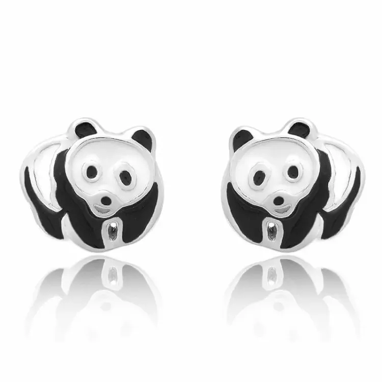panda nappikorvakorut  hopeaa
