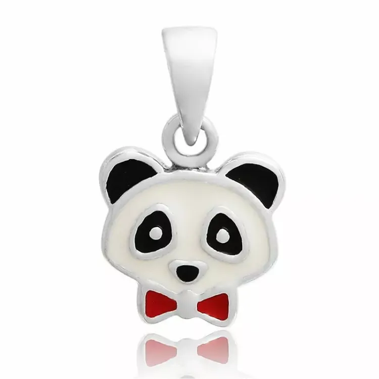 panda riipus  hopeaa