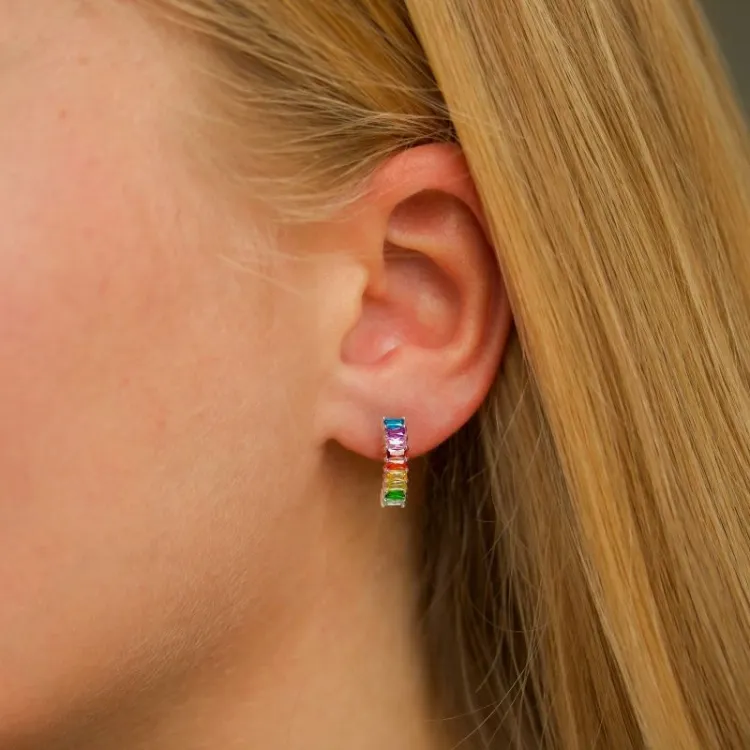 15,5 mm monivärisiä rengas hopea