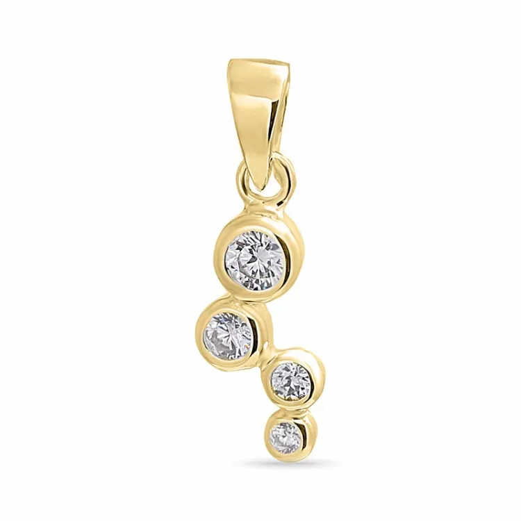 zirkoni riipus  kullattua hopeaa - Bubbly Sparkle