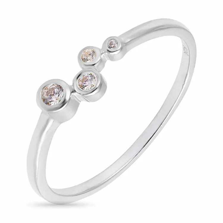 zirkoni sormus hopea - Bubbly Sparkle